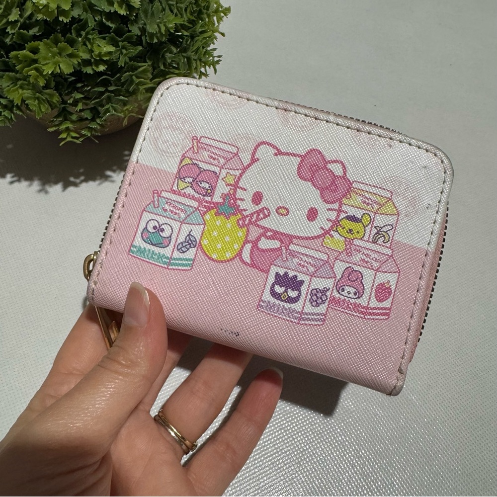 Hello Kitty and Friends Milk Carton Pink Small Zip Around Wallet